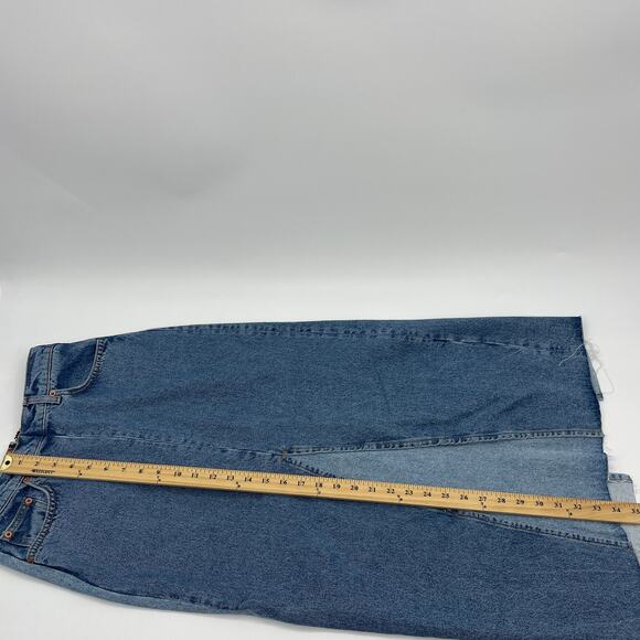 ZARA Women The 90s Y2K Collection Denim Midi Skirt Size S Blue Back Slit Pencil - Picture 8 of 8